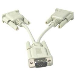 MICRO CONNECTORS Micro Connectors VGA Splitter Cable - 1 x HD-15 - 2 x HD-15 - 1ft