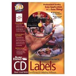MicroVision Microvision SureThing Super Vibrant Full-Faced CD Labels4.65 , 0.67 - Matte - 100 x Label, 200 x Spine Labels