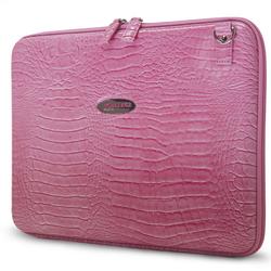 Mobile Edge Faux-Croc TechStyle Portfolio Case - Clam Shell - Shoulder Strap - EVA (Ethylene Vinyl Acetate) - Pink