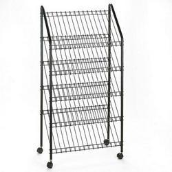 Safco Products Mobile Literature Rack, 32-1/2w x 32d x 63-5/8, Charcoal (SAF4129CH)