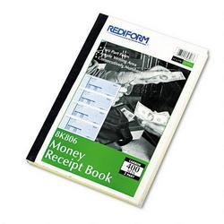 Rediform Office Products Money Receipt Books with Carbons, Duplicate, 4 Forms/Pg, 400 Sets/Bk (RED8K806)