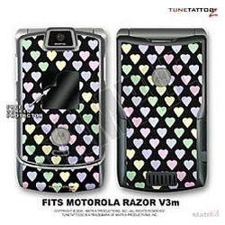 WraptorSkinz Motorola Razor (Razr) V3m Skin Pastel Hearts Kit by TuneT