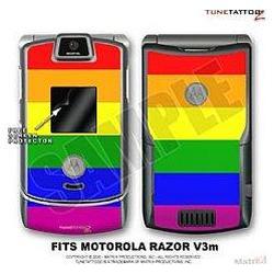 WraptorSkinz Motorola Razor (Razr) V3m Skin Rainbow Stripes Kit by Tun
