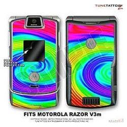 WraptorSkinz Motorola Razor (Razr) V3m Skin Rainbow Swirl Kit by TuneT