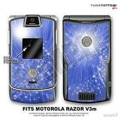 WraptorSkinz Motorola Razor (Razr) V3m Skin Stardust Blue Kit by TuneT