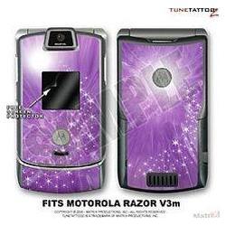 WraptorSkinz Motorola Razor (Razr) V3m Skin Stardust Purple Kit by Tun