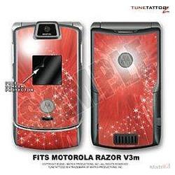 WraptorSkinz Motorola Razor (Razr) V3m Skin Stardust Red Kit by TuneTa