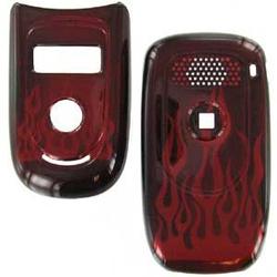 Wireless Emporium, Inc. Motorola V195 Red Flame Snap-On Protector Case Faceplate