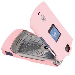 Wireless Emporium, Inc. Motorola V3 Razr Rubberized Protector Case w/Clip (Baby Pink)