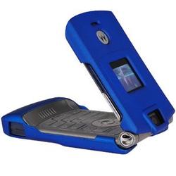 Wireless Emporium, Inc. Motorola V3 Razr Rubberized Protector Case w/Clip (Blue)