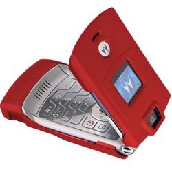 Wireless Emporium, Inc. Motorola V3 Razr Rubberized Protector Case w/Clip (Red)