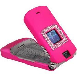 Wireless Emporium, Inc. Motorola V3/V3m/V3c Bling Rubberized Hot Pink Snap-On Protector Case F