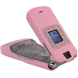 Wireless Emporium, Inc. Motorola V3/V3m/V3c Bling Rubberized Pink Snap-On Protector Case Facep