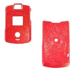 Wireless Emporium, Inc. Motorola V3/V3m/V3c Glitter Red Snap-On Protector Case Faceplate