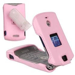Wireless Emporium, Inc. Motorola V3/V3m/V3c Pink Leather Snap-On Protector Case Faceplate w/Cl