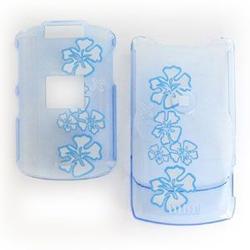 Wireless Emporium, Inc. Motorola V3xx Trans. Blue w/Flowers Snap-On Protector Case Faceplate
