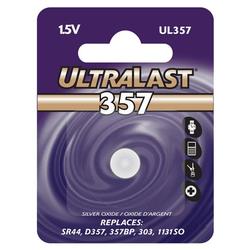 Ultralast NABC UL-357 UltraLast Silver Oxide Button Cell Watch Battery - Silver Oxide - 1.5V DC - Watch Battery