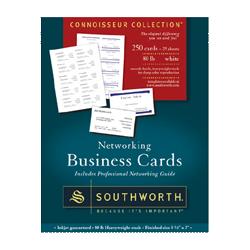 Southworth Company Networking Business Cards, 80LB, 2 x3-1/2 , 250 Cards, White (SOUBC14R)