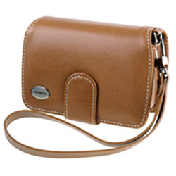 Olympus Premium Compact Leather Case - Top Loading - Leather - Light Brown