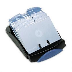 Eldon Office Products Open-Style Business Card File, 100-Card Capacity, 50 Sleeves, Black (ROL67175)