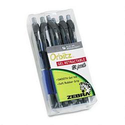 Zebra Pen Corp. Orbitz® Gel Retractable Roller Ball Pen, 0.7mm, Blue Ink, Dozen (ZEB41020)