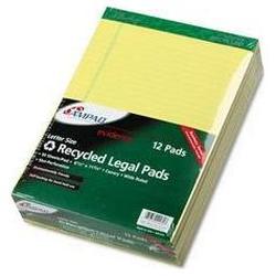 Ampad/Divi Of American Pd & Ppr evidence® recyc. perforated 8-1/2x11-3/4 legal rule pads, margin, canary, 50 shts, doz (AMP20270)