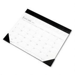 House Of Doolittle 2008 Refillable Dated 12 Month Desk Pad Calendar in Simulated Black Leather Holder