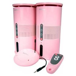 CABLES UNLIMITED 900MHZ PINK WIRELESS SPEAKERS W REMOTE