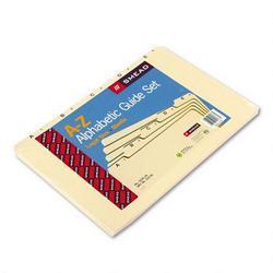 Smead Manufacturing Co. A Z Top Tab Recycled File Guides, 1/5 Cut Self Tab, Manila, Legal, 25/Set
