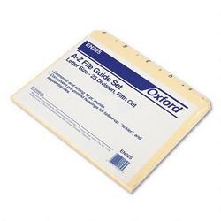 Esselte Pendaflex Corp. A Z Top Tab Recycled File Guides, 18 pt. Manila, 1/5 Tab, Letter Size, 25/Set