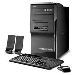 ACER AMERICA - DESKTOPS Acer Aspire M1201 Desktop - AMD Athlon 64 X2 5000+ 2.6GHz - 2GB DDR2 SDRAM - 320GB - DVD-Writer (DVD-RAM/ R/ RW) - Gigabit Ethernet - Windows Vista Home Premium