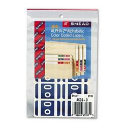 Smead Manufacturing Co. Alpha Z® Color Coded Labels, Second Letter, Dark Blue, Letter O, 100/Pack