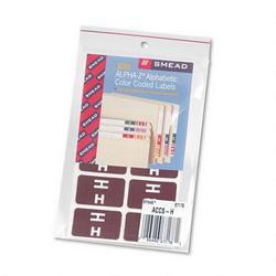 Smead Manufacturing Co. Alpha Z® Color Coded Labels, Second Letter, Dark Brown, Letter H, 100/Pack