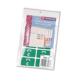 Smead Manufacturing Co. Alpha Z® Color Coded Labels, Second Letter, Dark Green, Letter C, 100/Pack