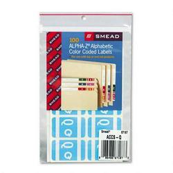 Smead Manufacturing Co. Alpha Z® Color Coded Labels, Second Letter, Light Blue, Letter Q, 100/Pack
