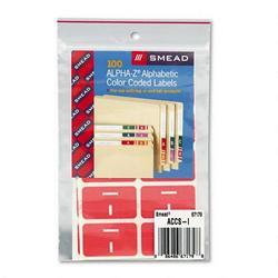 Smead Manufacturing Co. Alpha Z® Color Coded Labels, Second Letter, Pink, Letter I, 100/Pack