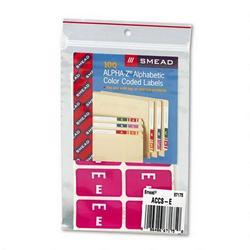 Smead Manufacturing Co. Alpha Z® Color Coded Labels, Second Letter, Purple, Letter E, 100/Pack