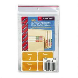 Smead Manufacturing Co. Alpha Z® Color Coded Labels, Second Letter, Yellow, Letter J, 100/Pack