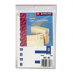 Smead Manufacturing Co. Alpha Z® Color Coded Name Labels, First Letter, Dark Blue, Letters B&O, 100/Pack