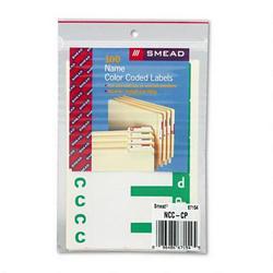 Smead Manufacturing Co. Alpha Z® Color Coded Name Labels, First Letter, Dark Green, Letters C&P, 100/Pack