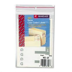 Smead Manufacturing Co. Alpha Z® Color Coded Name Labels, First Letter, Gray, Letters G&T, 100/Pack