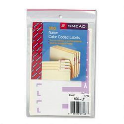 Smead Manufacturing Co. Alpha Z® Color Coded Name Labels, First Letter, Lavender, Letters L&Y, 100/Pack