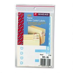 Smead Manufacturing Co. Alpha Z® Color Coded Name Labels, First Letter, Light Blue, Letters D&Q, 100/Pack