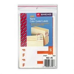 Smead Manufacturing Co. Alpha Z® Color Coded Name Labels, First Letter, Orange, Letters F&S, 100/Pack
