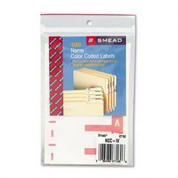 Smead Manufacturing Co. Alpha Z® Color Coded Name Labels, First Letter, Pink, Letters I&V, 100/Pack