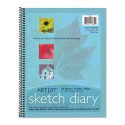 Riverside Paper Art Street Spiral-Bound Artist's Sketch Diary, 11 x 8 1/2 , 50 lb., 80 Sheets