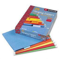 Smead Manufacturing Co. Assorted Color Hanging Folders, Letter Size, Matching 1/5 Cut Tabs, 25/Box