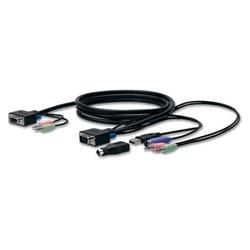 BELKIN COMPONENTS Belkin KVM Replacement Cable - 1 x HD-15, 2 x Mini-phone Stereo - 1 x HD-15, 1 x mini-DIN (PS/2), 1 x Type A USB, 2 x Mini-phone Stereo - 10ft - Gray