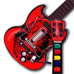 WraptorSkinz Big Kiss Black on Red TM Skin fits All PS2 SG Guitars Controllers (GUITAR NOT INCLUDED)