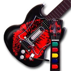 WraptorSkinz Big Kiss Red on Black TM Skin fits All PS2 SG Guitars Controllers (GUITAR NOT INCLUDED)